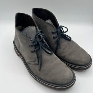 Clark's Leather Chukka Desert Men's Ankle Boots Lace Up Casual Gray Size 9.5